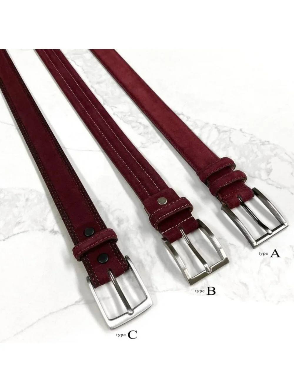 Suede Leather Men's Casual Dress Belt - 1-3/8
